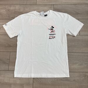 Disney x ZARA Men's Iconic Mickey Mouse White Crewneck Graphic T-shirt, M